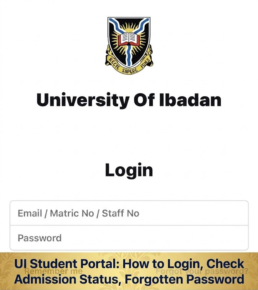 UI Student Portal: How to Login, Check Admission Status, Forgotten Password