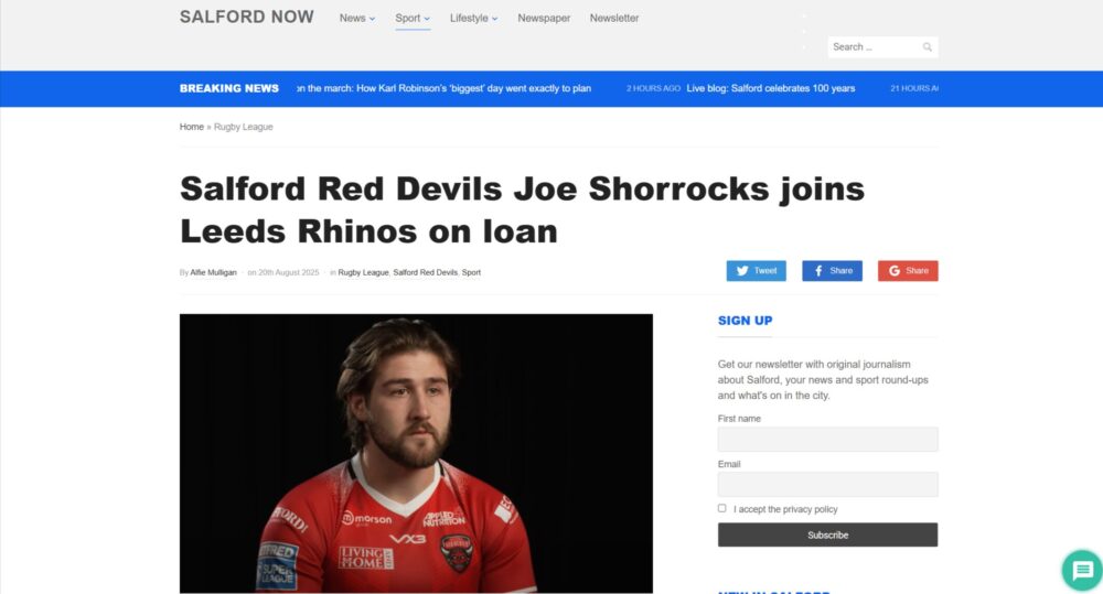 Salford red devils leeds rhinos loan