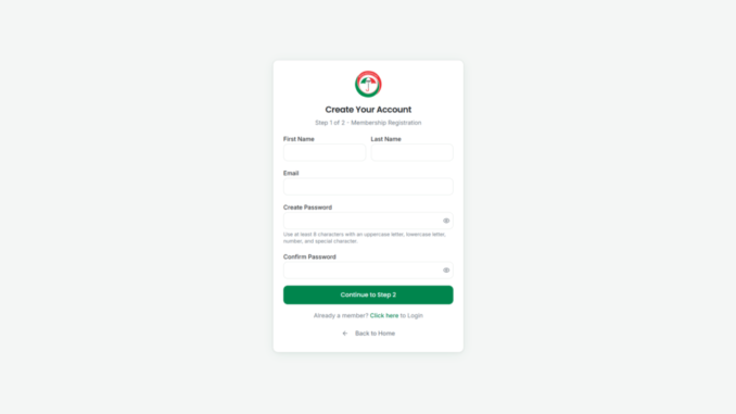 PDP online membership registration portal