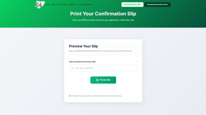 www policerecruitment gov ng portal print slip