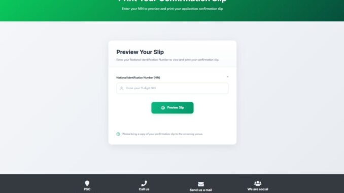 NPF Print Slip Download